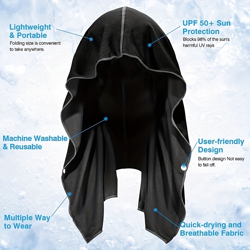 Outdoor Sport Hoodie - 冷却パーカータオルビーチキャンプジムビル日焼け止め速乾性スポーツ冷却タオルヘッドバンド