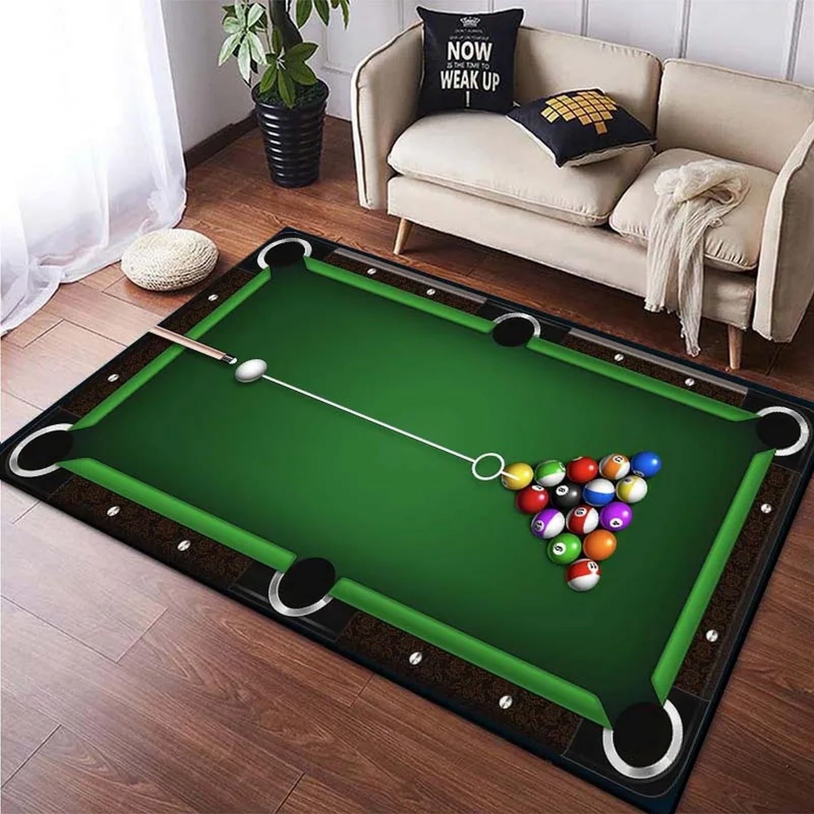 Outdoor Sport Area - ビリヤードエリアラグ、ボールゲームビリヤードクラブスポーツフロアマット、滑り止め折りたたみ式洗えるカーペット、玄関ホールゲーミングルーム用