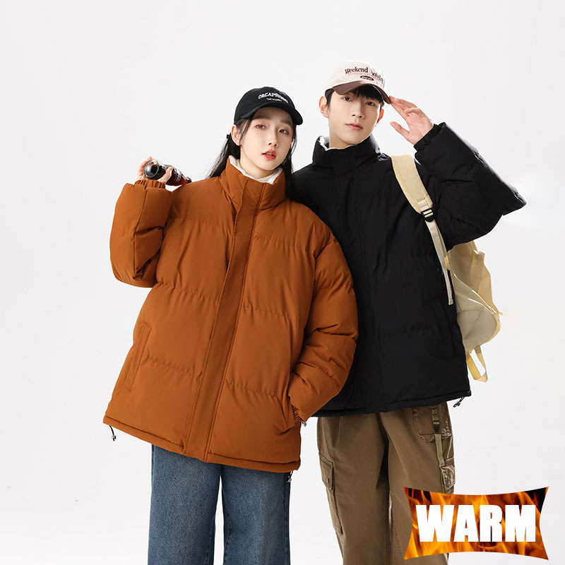 Outdoor Sport Winter Jacket - 冬用アウトドアジャケット 防風 スタンドカラー 暖かい 無地コート アウトドア