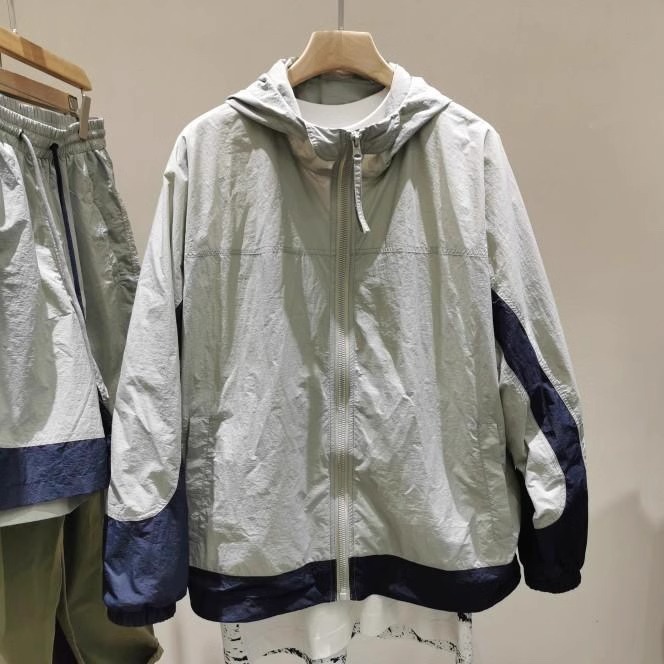 Outdoor Sport Jacket Brand - アイスシルクメンズ夏薄手スポーツ速乾性アウトドア日焼け止めジャケットカジュアルトレンディブランドルーズフィット長袖フード付き