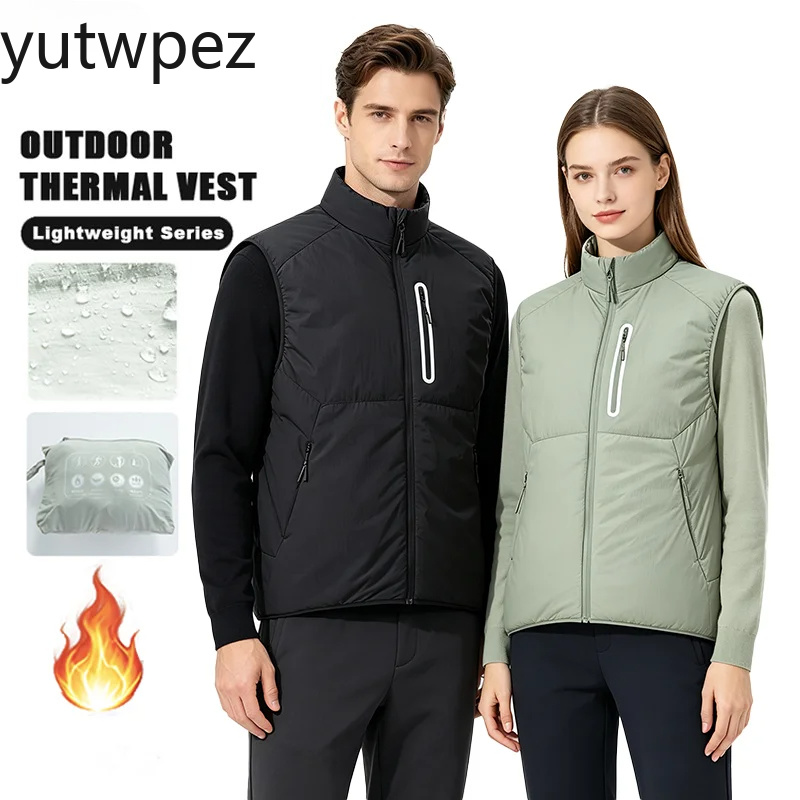 Outdoor Sport Jacket Brand - 男女兼用暖かいコットンジレ 軽量 防水 防風 ノースリーブジャケット インナー