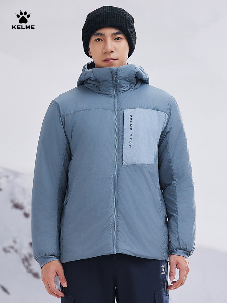 Outdoor Sport Winter Jacket - ケルメ-男性用軽量フード付きジャケット、コットンジャケット、防風、暖かい、屋外、ハイキング、登山、寒い、冬