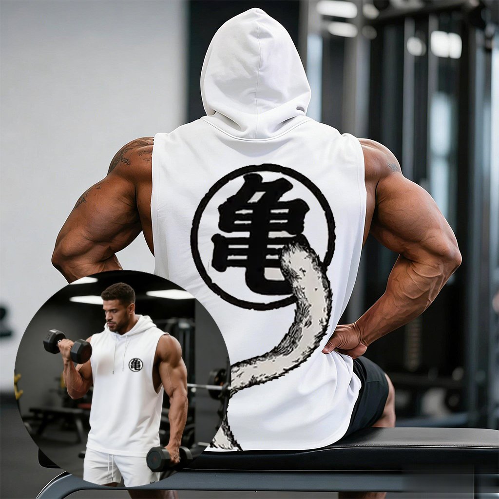 Outdoor Sport Hoodie - 2026年ドラゴンボールアニメジムベストメンズタンクトップオーバーサイズカジュアルフーディースリーブレスTシャツストリートウェアグラフィックTシャツサマーY2K服