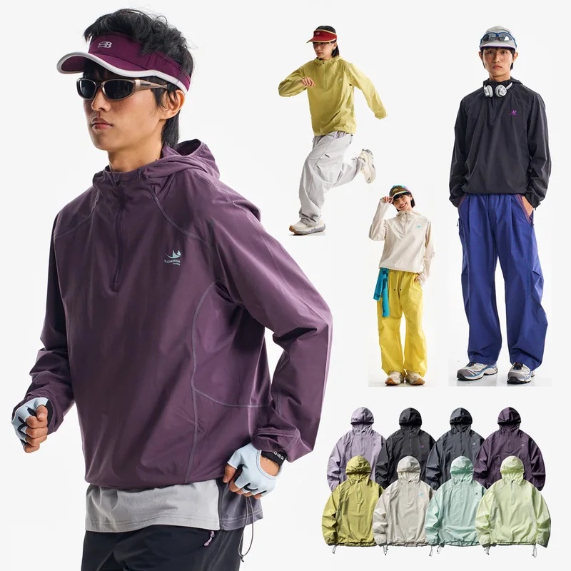 Outdoor Sport Hoodie - 男性女性アウトドアスポーツ速乾性軽量ルーズカジュアルプルオーバーフード付きスウェットシャツカップル長袖パーカー Tシャツトップス