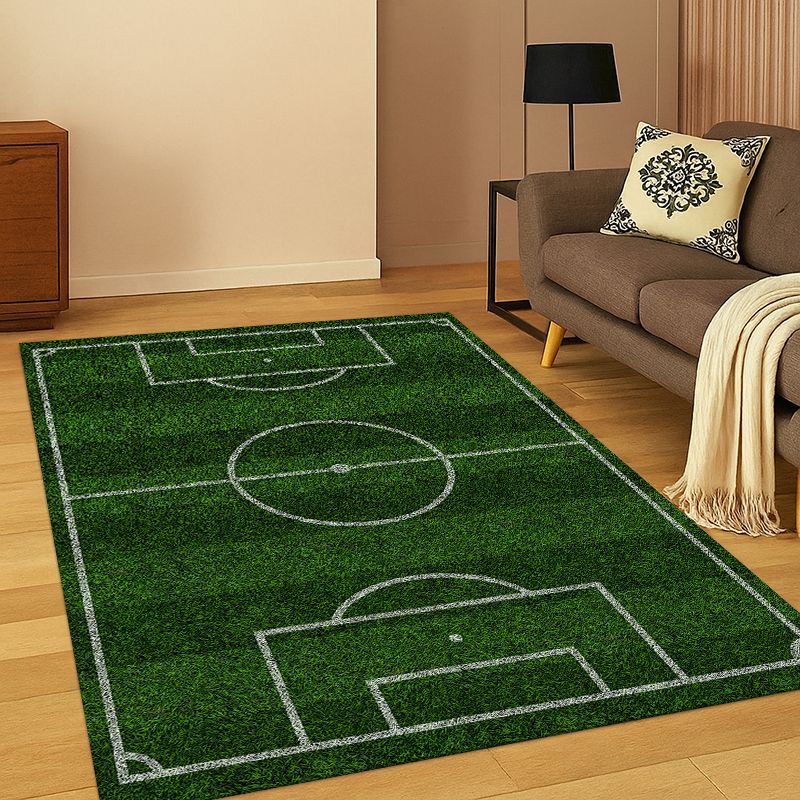 Outdoor Sport Area - クラシックなサッカー場のフットボールスポーツカーペットラグ、寝室、リビングルーム、ソファ、プレイルーム、玄関マット、家の装飾、子供用エリアラグ、滑り止め付き