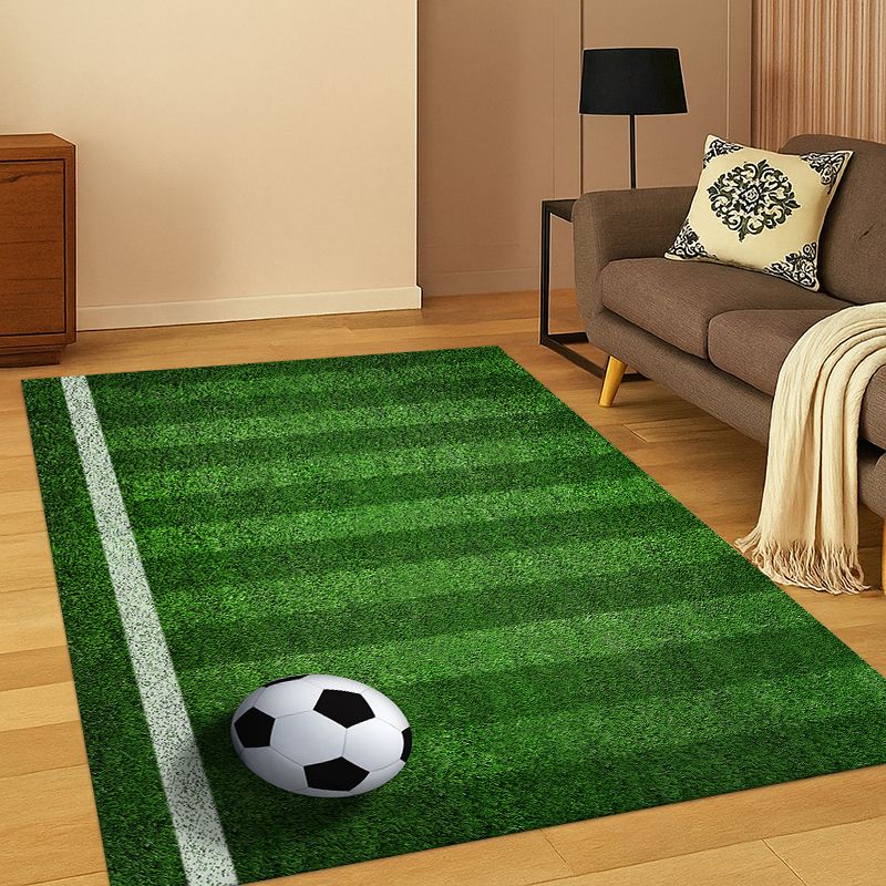 Outdoor Sport Area - クラシックなサッカー場のフットボールスポーツカーペット、寝室、リビングルーム、ソファ、プレイルーム、玄関マット、家の装飾、子供用エリアラグ、滑り止め付き