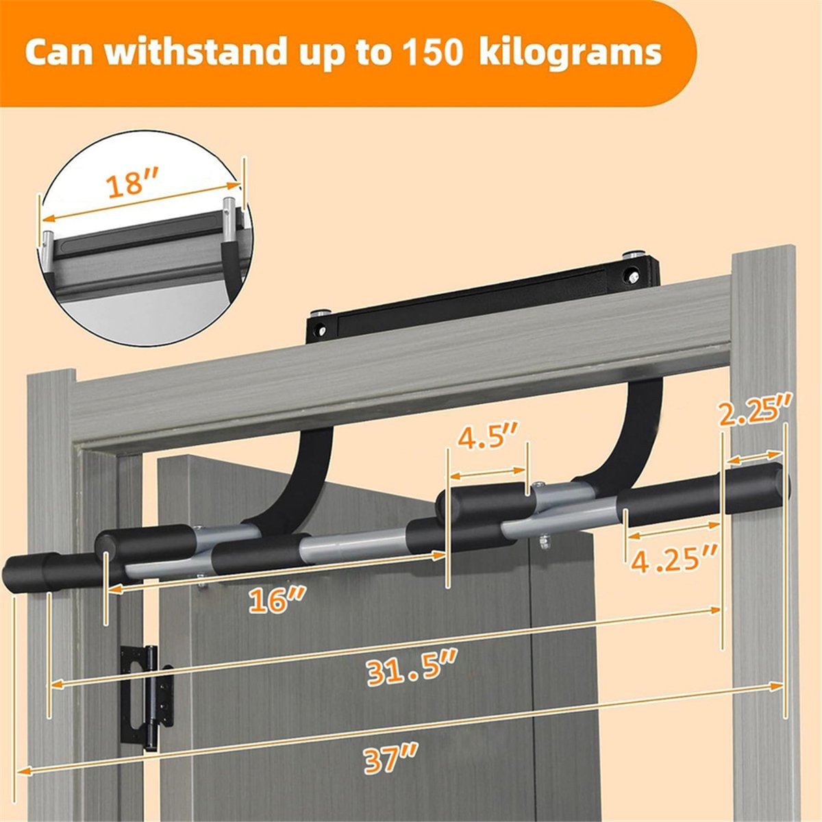 ABST壁掛け懸垂バー - ドア枠用チンニングバー、強化され - Chin Bar Doorway のレビューと価格