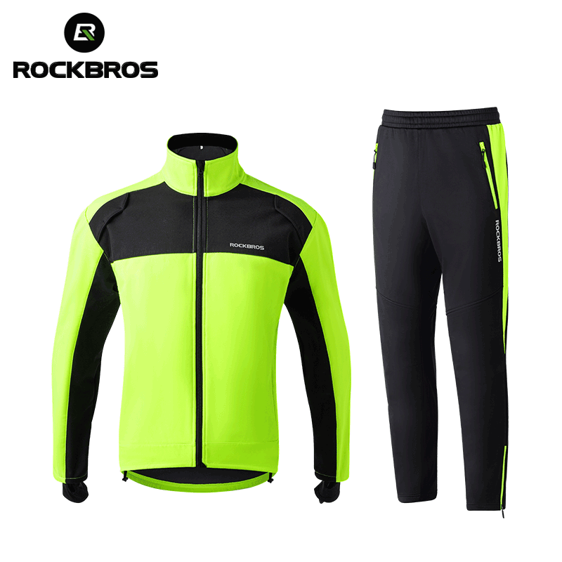 ROCKBROS 秋冬サイクリング服セット厚い熱防風ジャージ - Outdoor Sport Winter Jacket のレビューと価格