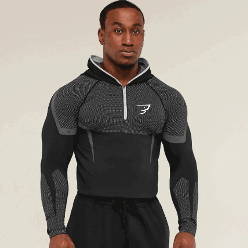 メンズ速乾コンプレッションフーディー長袖ハーフジップジムシャ - Outdoor Sport Hoodie のレビューと価格