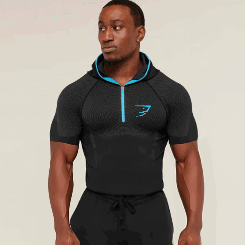 メンズ速乾コンプレッションフーディー長袖ハーフジップジムシャ - Outdoor Sport Hoodie のレビューと価格
