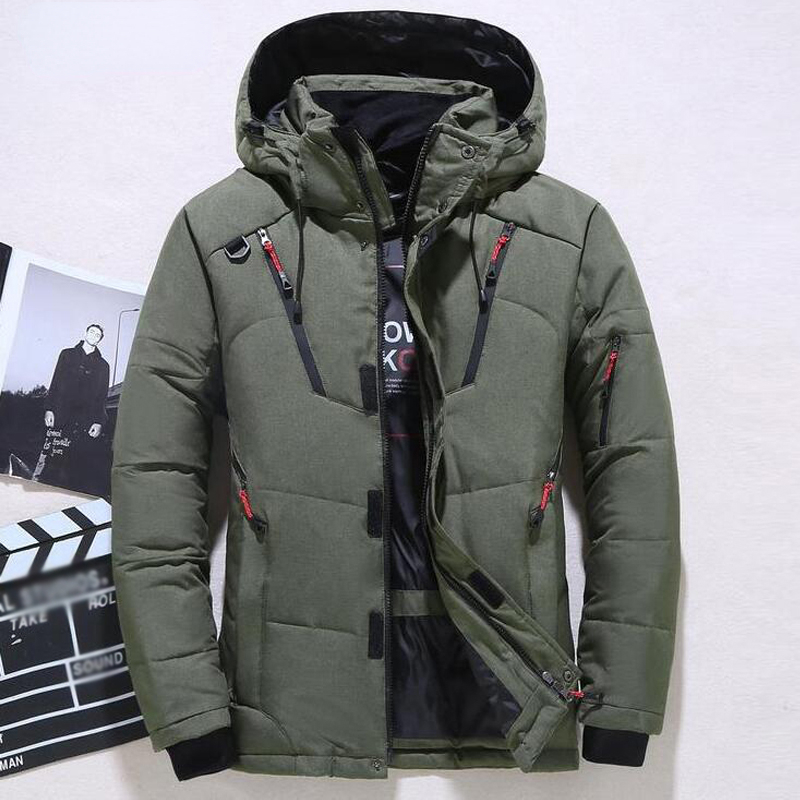 ダウンジャケット男性冬男性ホワイトダックダウンジャケットフー - Outdoor Sport Winter Jacket のレビューと価格