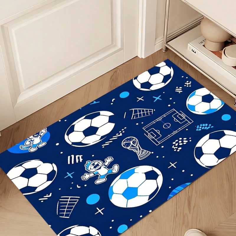 ブラックグレースワールサッカープリントフロアマット寝室エリア - Outdoor Sport Area のレビューと価格