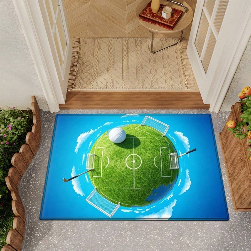 ブラックグレースワールサッカープリントフロアマット寝室エリア - Outdoor Sport Area のレビューと価格