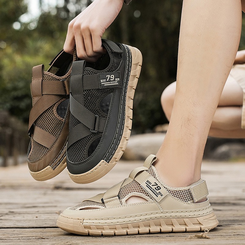 メンズサンダル夏メッシュ通気性中空サンダルファッションアウト - Outdoor Sport Outfit のレビューと価格