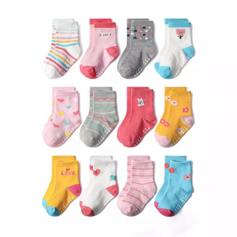 1/3/6/9/12 ペア子供用フロアソックスセット女の赤ち - Trampoline Park Sock のレビューと価格