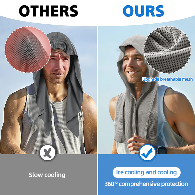 冷却フード付きタオル - フード付きタオル、蒸発冷却技術、濡 - Outdoor Sport Hoodie のレビューと価格