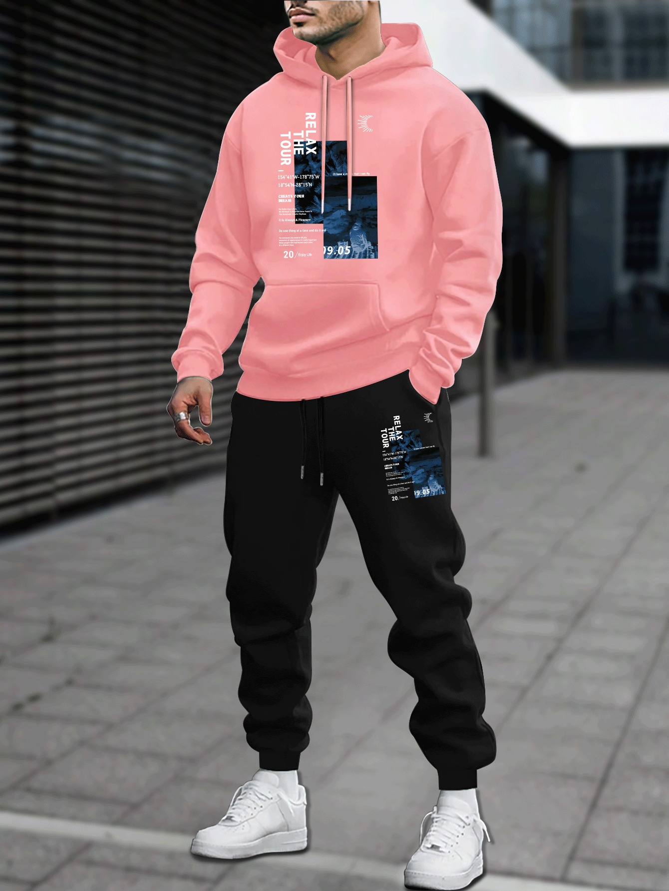 男性秋冬パーカースウェットパンツ 2 点セットアメリカンハイ - Outdoor Sport Hoodie のレビューと価格