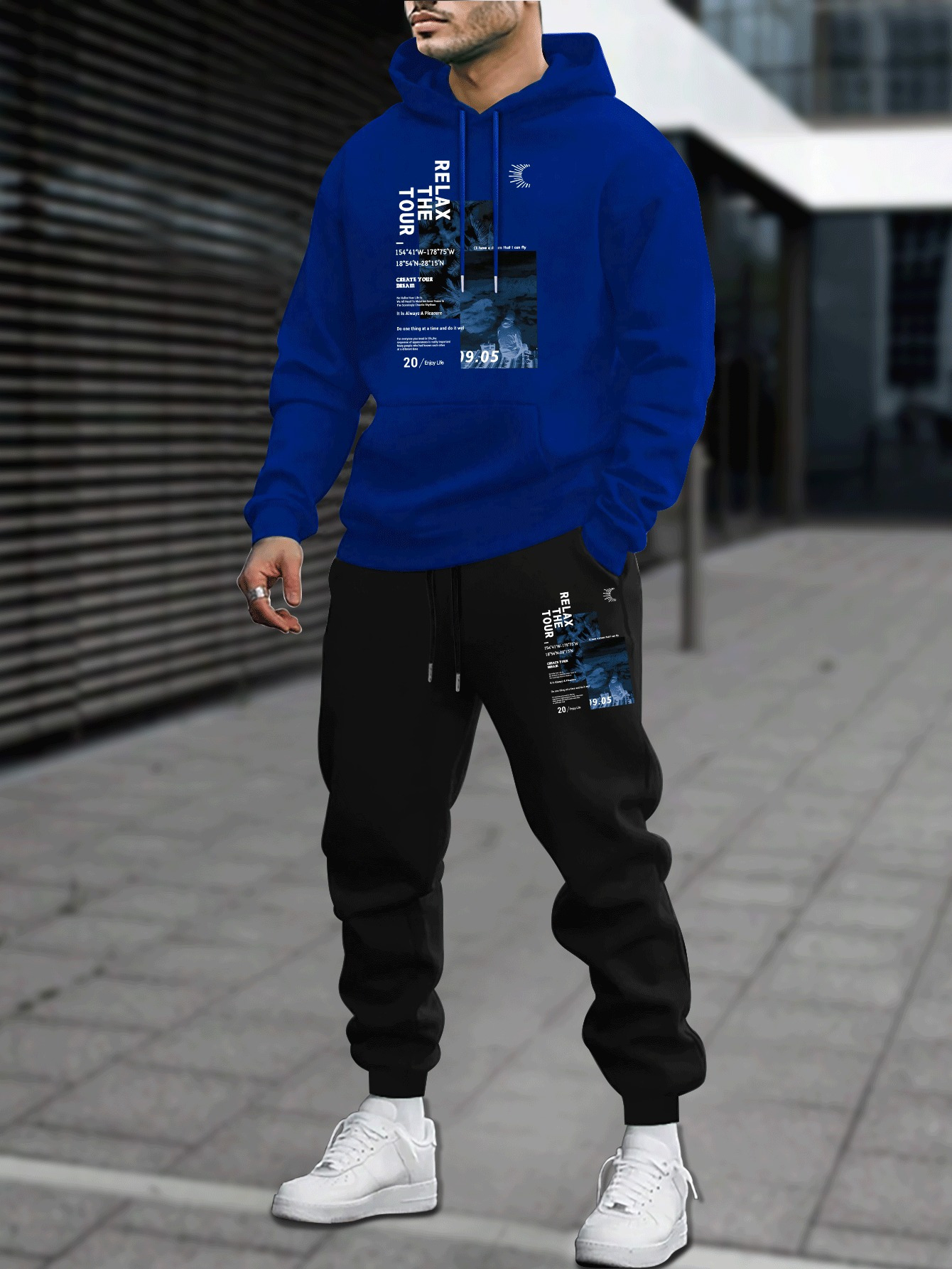 男性秋冬パーカースウェットパンツ 2 点セットアメリカンハイ - Outdoor Sport Hoodie のレビューと価格